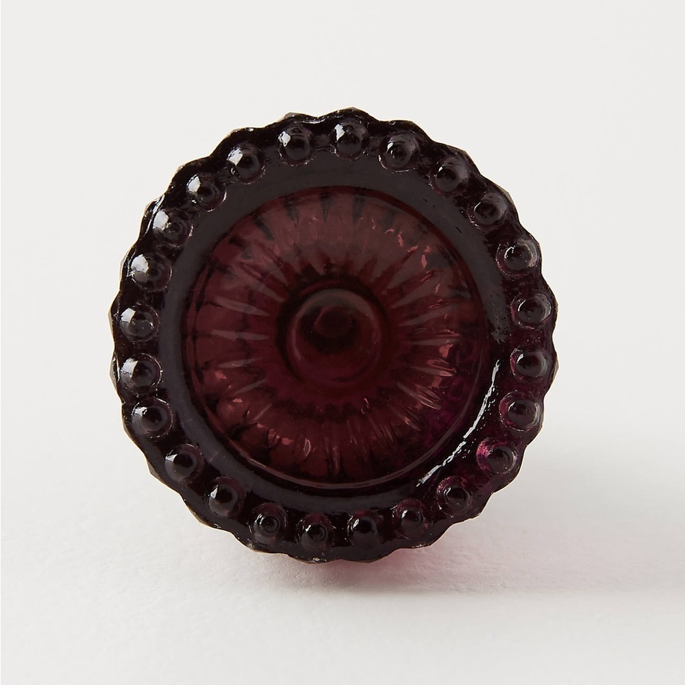 Anthropologie Ophelia Glass Knobs Purple Set of 9 NIB
